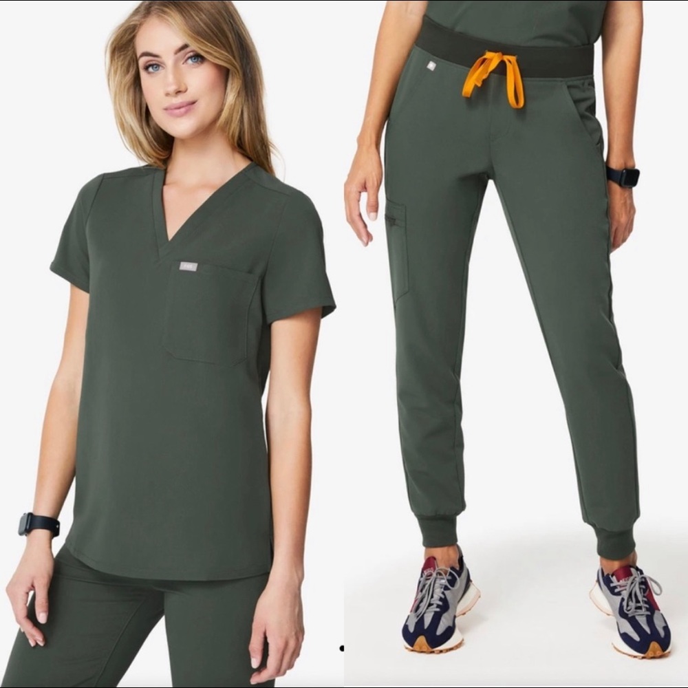 MOSS GREEN FIGS SCRUBS